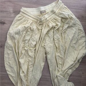Free People yellow Wide flowy  Pants